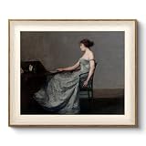 VIYYIEA Framed Wall Art for Living Room, Woman Canvas Prints, Vintage Home Decor, Portrait Painting Picture, Bathroom Wall Decor Gifts for Friends or Family - 12L x 10W