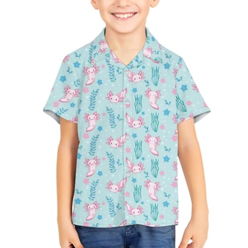 Boys Girls Hawaiian Shirt Kids Button Down Print Shirt Casual Short Sleeve Shirt Summer Tops for Beach Party3