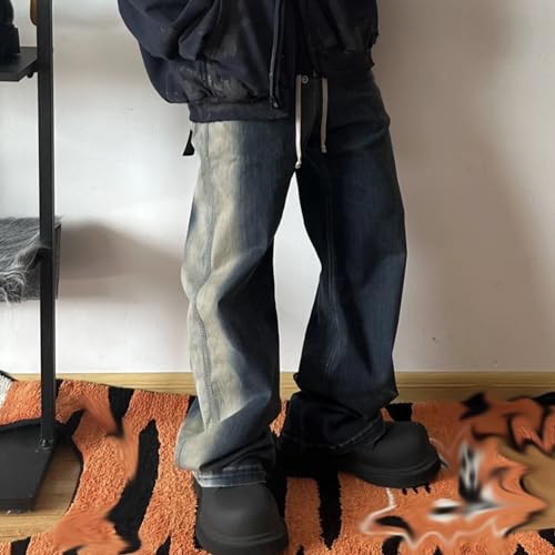 Long Pants, Unisex Wide Leg Washed Gradient Jeans4