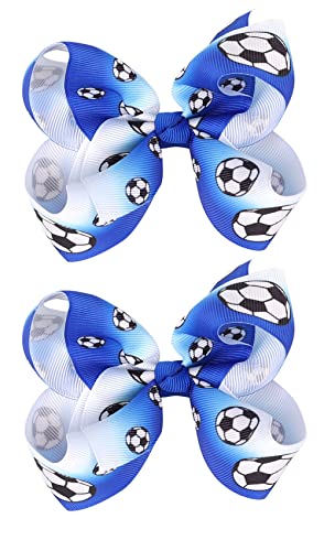 Pinzas para cabello con lazo y balón de fútbol 2 piezas miniatura 1