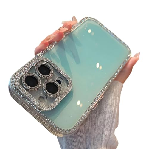 Defendcase New Double-Sided Diamond-Embedded Case per iPhone Solid Color Anti-Drop All-Inclusive Phone Case per Pro Max per 13Blue