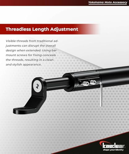 Image of Universal Motorcycle Handlebar Brace Rod | CNC Aluminum Cross Bar with Mount Clamp | Bike Handle Stabilizer Support Bar | Black Finish