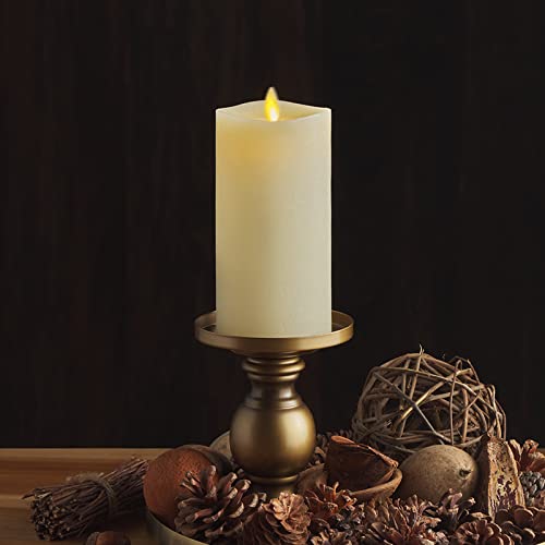 Image of Luminara - Flameless LED Battery Operated Flickering Pillar Candles - Ivory - Pack of 1-3x6.5 - Realistic Moving Flame Real Wax Indoor /Outdoor Decor