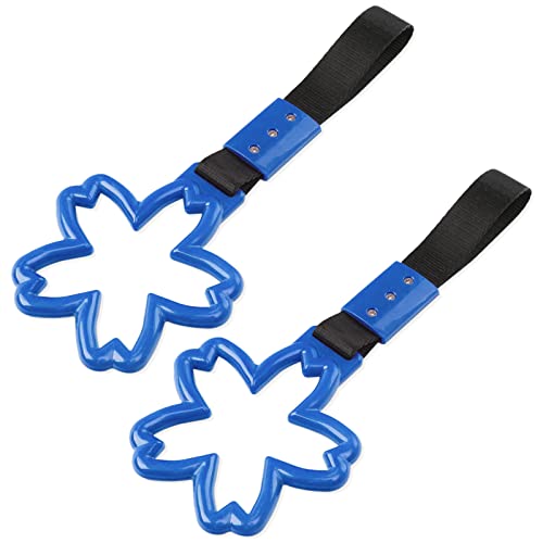 Meliore 吊り革 吊り輪 車用 桜 サクラ 型 デコトラ 街道レーサー ドリ車 車内 後ろ 助手席 介護 電車 汎用 社外 車載 アシスト グリップ カスタム ドレスアップ ブルー×ブラック