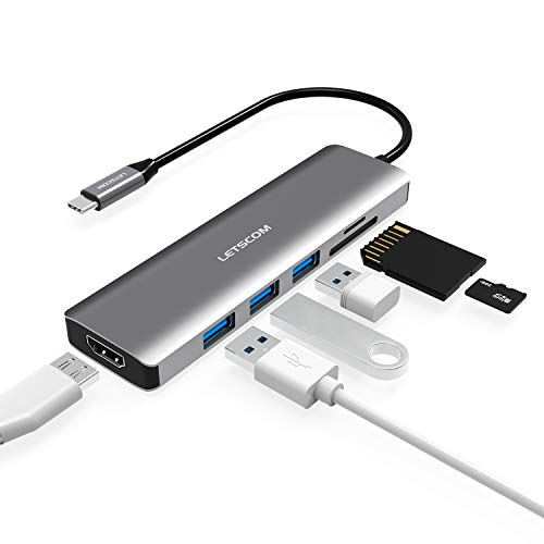 USB C Hub, LETSCOM 6 in 1 USB C Adapter with 4K HDMI