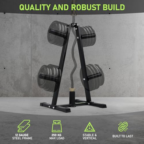 PhysKcal H1 Weight Plate Storage, Weight Plate Rack, Gym Storage for Bumper Plate Storage Holder, Standard Plates, Weight Storage Rack for Barbell - Image 2