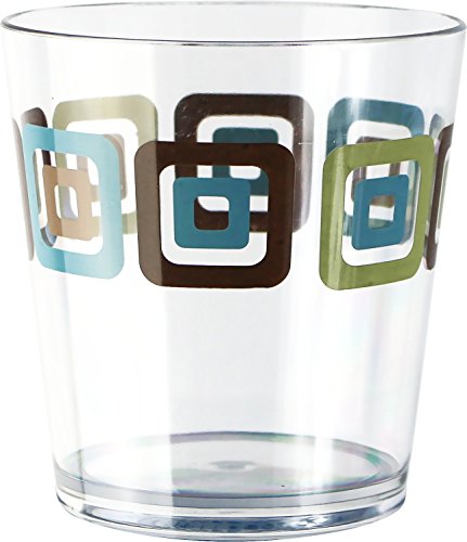 Corelle Coordinates by Reston Lloyd Squared Acrylic Rock Glasses, 14-Ounce, Set of 6