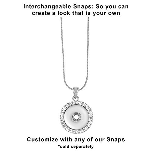 Ginger Snaps Bling Necklace | Interchangeable, Customizable & Adjustable Snap Jewelry Collection | Button Charms for Necklaces, Bracelets & Rings | Standard Size | SN90-414