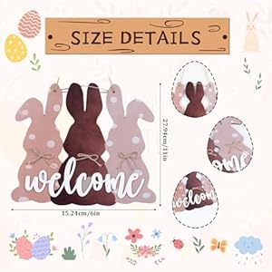 Easter Bunny Welcome Door Sign Wooden Door Decor Wreath Hanging Door Hanger Sign for Front Door Wall Home Farmhouse Decoration (11.8" x 10") Easter Bunny Welcome Door Sign Wooden Door Decor Wreath Hanging Door Hanger Sign for Front Door Wall Home Farmhouse Decoration 118 x 10