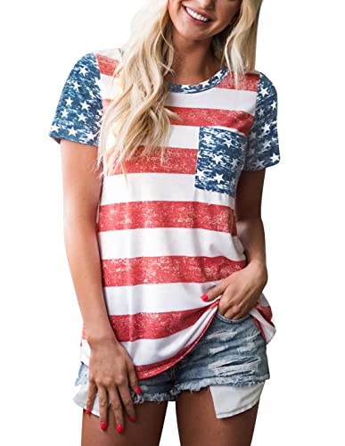 Spadehill July 4Th Women Summer Patriotic T Shirt Usa Flag #1 Casual Short Sleeve Tunic Top Xl #TOP28