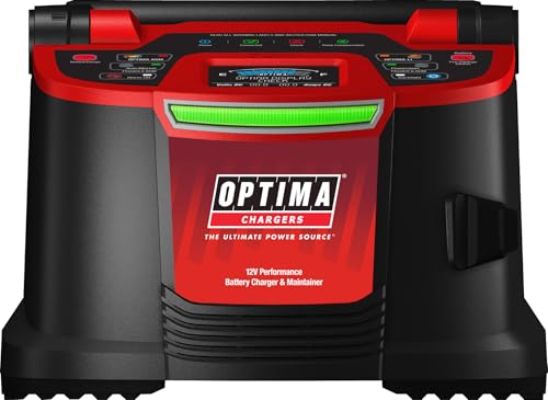 OPTIMA D1200+ 12 Volt Performance Battery Charger and Maintainer for 12v Starting Batteries Including OPTIMA Hypercore Lithium, AGM and Flooded Batteries