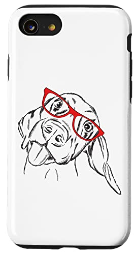 Mens Womens Kids Funny Goofy Red Glasses Vizsla Dog Lover �X�}�z�P�[�X iPhone SE (2020) / 7 / 8 �p