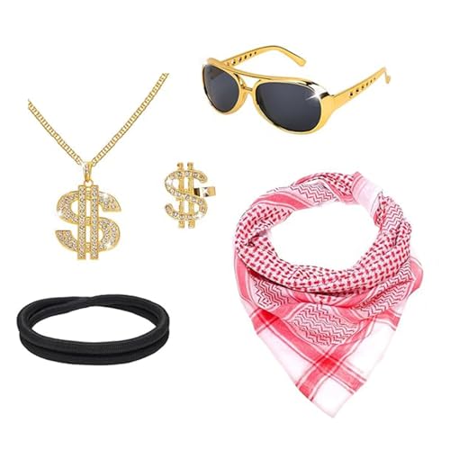 Costume musulman homme avec collier arabe complet pour fête à thème