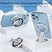 RESPECTED BRO Magnetic-Phone-Ring-Holder with Dual Rings, Compatible with iPhone 17/16/15/14/13/12, Multifunctional Stand for Desk,Office,Gym,Kitchen & All Metal Surfaces, Finger Loop Grip (Silver)