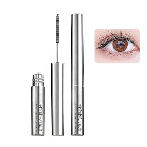 Iron Eye Mascara avec brosse en métal, naturel, prolongeant et nourrissant, imperméable et durable, brosse à cils en métal sans poils, mascara pour femme (1 pièce)