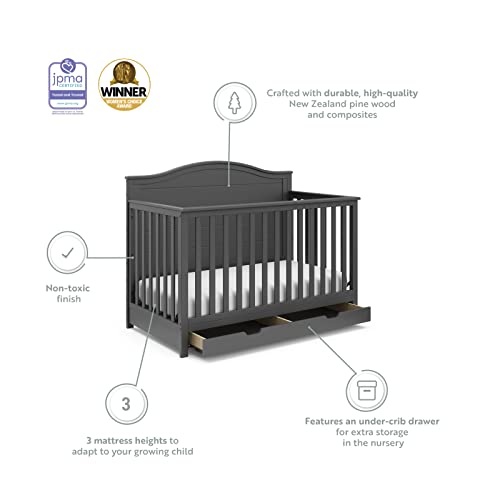 Storkcraft Moss 5-in-1 Convertible Crib with Storage Drawer #TOP13