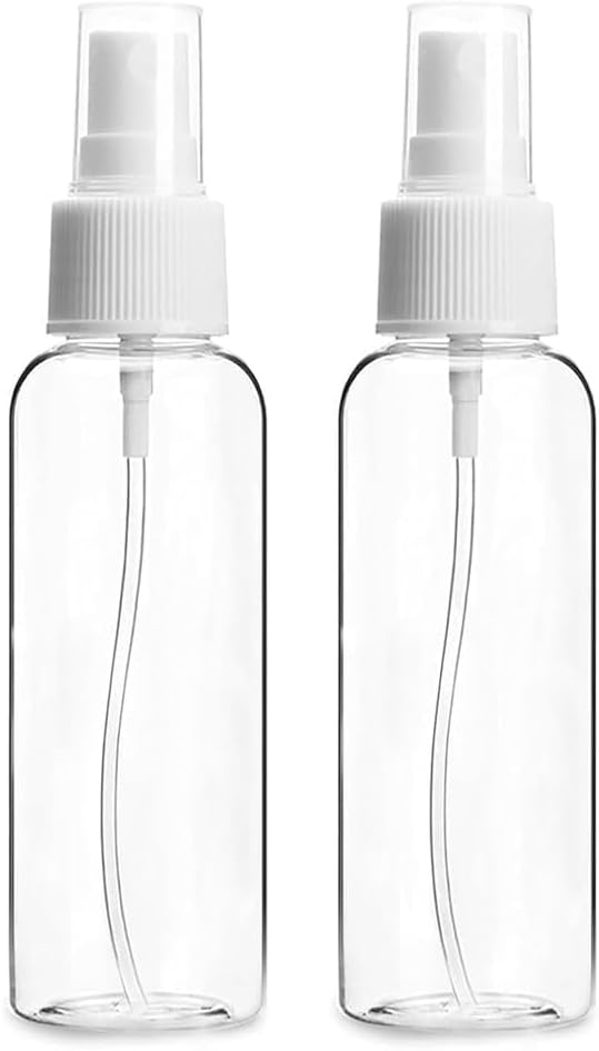 100 ml Clear Empty Fine Mist Plastic Mini Travel Spray Bottle Set, Small Refillable Liquid Containers (2)