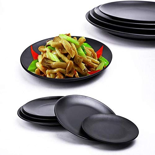 Mbb Set Of 3 Black 6 Inch Melamine Ware Dinner Plates Appetizer Dishes Dinnerware #TOP5