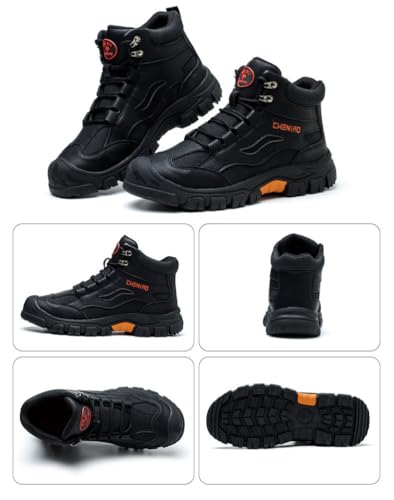 Composite Toe Safety Boots - High Top, Breathable & Indestructible , Wide Width & Soft Comfort, Anti-Smashing & Puncture-Resistant, Slip-Resistant Non-Skid for Construction & Warehouse Work Shoes3
