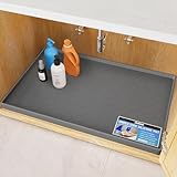 Jin&Bao Waterproof Under Sink Mat 34x22 for Kitchen and Bathroom, Thicken Cabinet Protector and Kitchen Shelf Liner, Organizer and Storage, Multipurpose Mat for Pets, Coffee Area, and Shoe Entryway