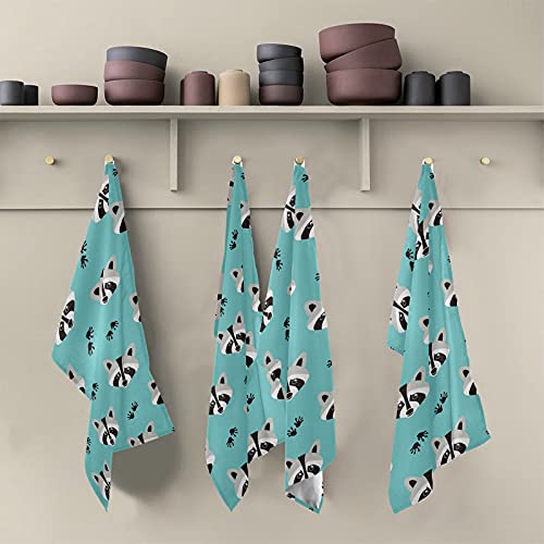 Susiyo G265522999P598C638S1306 Kitchen Dish Towels, Animal Cute Raccoon Kitchen Towels Set Of 6 Super Soft Absorbent Dish Towels Set Microfiber Polyester Kitchen Dish Cloths Decorative Tea Towels thumb #3