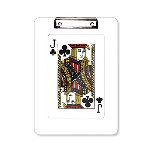 Porte-bloc rigide motif cartes à jouer A4 Club J pour fiches de score