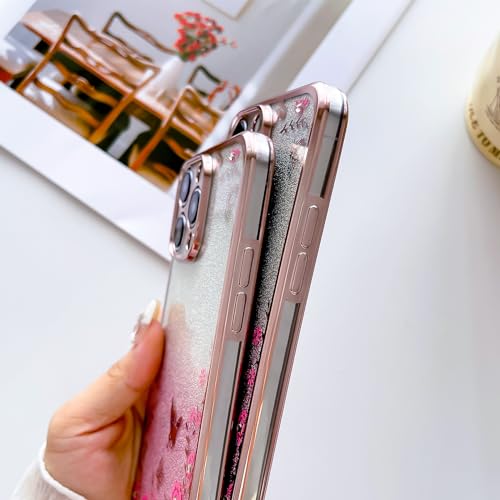 Image of for S10 Plus Case, Galaxy S10 Plus Case for Women Gradual Change Glitter Crystal Soft TPU Butterfly Floral Heart Clear Protective Cover with Strap for Samsung Galaxy S10 Plus 2019 (Rose Gold)