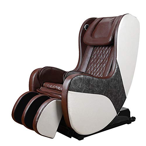 Smart Home Massagestuhl, Shiatsu Liege Massagesitz mit klopfendem Knet Luft Kompressionsmassage Bluetooth-Lautsprecher,Braun