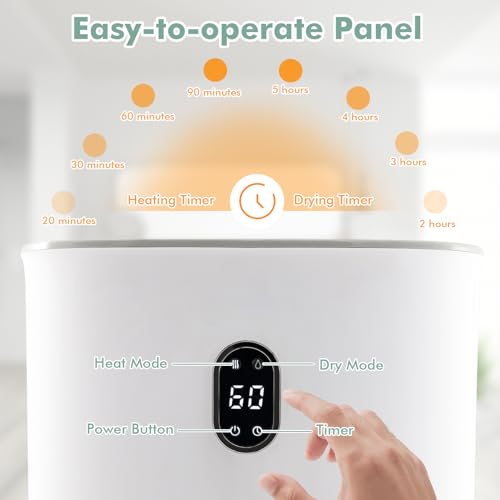 FANTASK 35L Handtuchwärmer, großer Eimer Handtuchtrockner mit 20-90 Minuten Timer & 2-5H Trockenmodus, automatische Abschaltfunktion, Handtuch Wärmegerät für Decken, Bademäntel