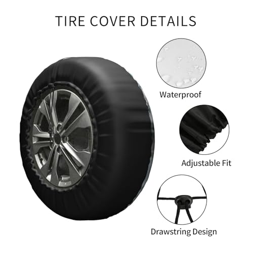 Image of Cow Spare Tire Cover Wheel Protector Weatherproof Wheel Cover Universal Decorative Accessories for Camper RV SUV Travel Trailer 14 inch