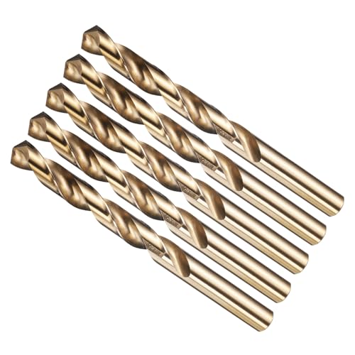 Mèche 1/2" en acier rapide M2 avec finition dorée pour métaux durs et fer, METALLIXITY 5Pcs