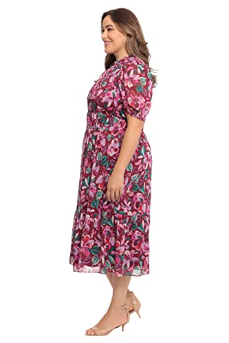 Image of Maggy London Women's Mock Neck Midi Fit and Flare