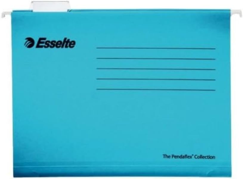 Esselte Classic A4 Suspension Files V-Base 15mm to Square 30mm Blue, Pack of 25