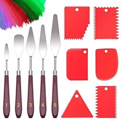 MumdoYAL 11 pezzi spatole per pittura，texture paste，set pittura，5 coltelli da paletta + 6 coltelli raschietti per acrilico
