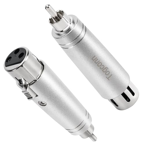 Togconn RCA to XLR Adapter 2 Pack, RCA Male to XLR Female Connector