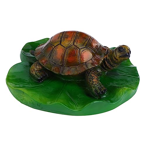 Milisten Terrarientisch-schmuck Handgefertigte Schildkrötenfigur Tierhandwerk Gartenornament Tischdeko Wohnaccessoires Braun