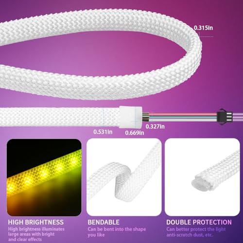Tira LED Neon Multicolor WS2812B 3.2FT con Controlador miniatura 2