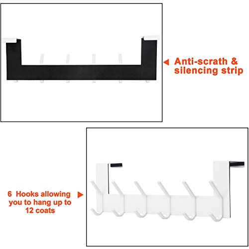 Miniatura 5 de Skoloo Ganchos De Puertas, Blanco, Acero Inoxidable, Colgador De Puerta De Entrada Para Colgar Mochilas, Chaquetas, Sombreros