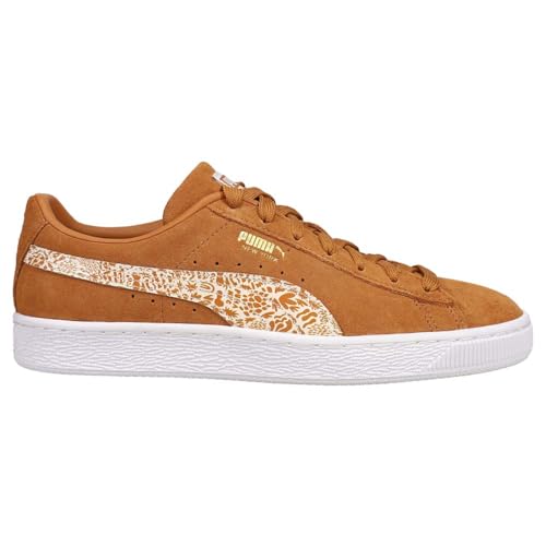 PUMA Womens Suede Classics Xxi NYC Printed Graffiti Graphic Perforated Logo Lace Up Sneakers Shoes Casual - Brown