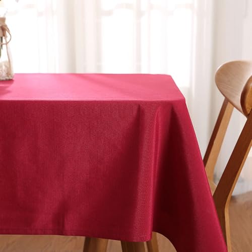 Nappe rectangle 140x250 cm bordeaux en polyester lavable Beydodo