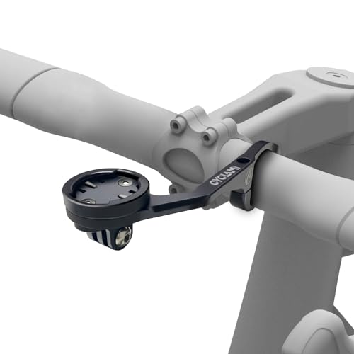 CYCLAMI S5 Out Front Mount Aluminum Compatible with Garmin Edge Bike Computer XOSS iGPSPORT Left Right Double-Edged Cycling Handlebar 1.25/ 31.8mm