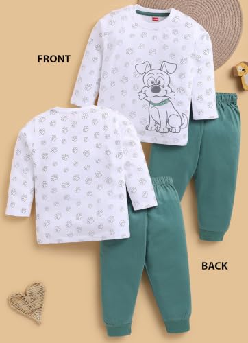 Image of LuvLap Baby Boys 100% Cotton Full Sleeve Boys T-Shirt & Pyjama Sets, Pack Of 3