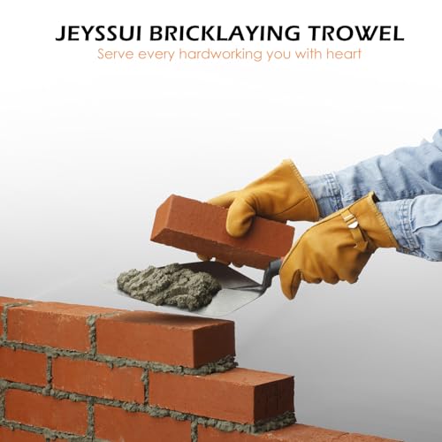 Jeyssui Concrete Trowel 2 Pcs, 6\" Cement tools Carbon Steel Pointing & Gauging Masonry Hand Tool Set with Soft Grip Handle - Thumbnail 4