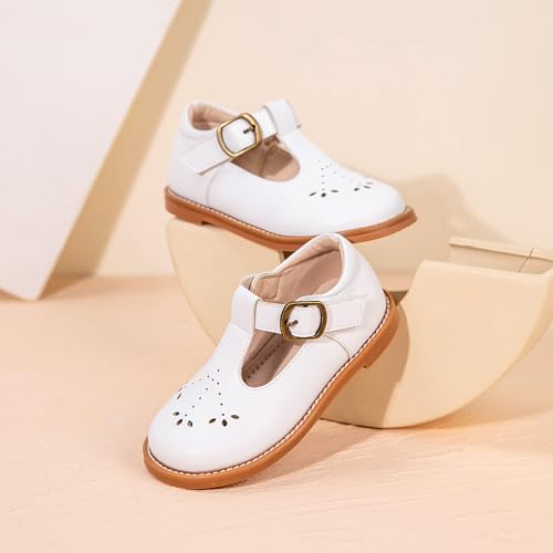 Image of GINFIVE Toddler Girls Dress Shoes Little Kids Flats School Mary Janes Shoes