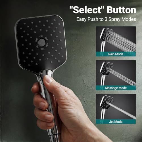 KOSNEW 12" Rainfall Shower Head & Handheld Combo (Chrome Polished) - image 9