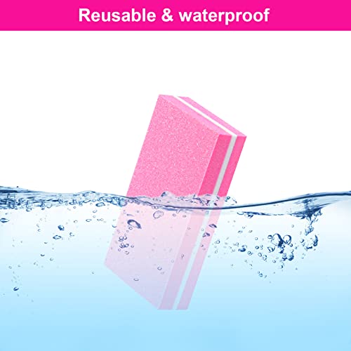 Diesisa Buffer Block Nail File, 100/180 Grit Sponge Nail Buffers For Acrylic Nails, Mini Buffing Block Double Sided For Manicure Tools 30 Count - Pink #TOP4