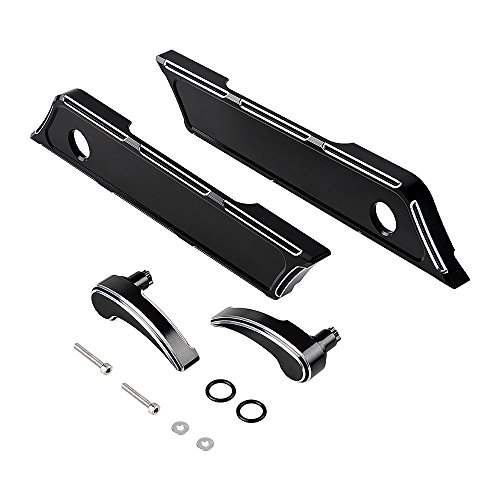Kit de Cubierta para Pestillo de Alforjas Negro para Harley Electra Street Glide 14-18, aluminio mecanizado CNC con diseño anodizado cromado miniatura 1