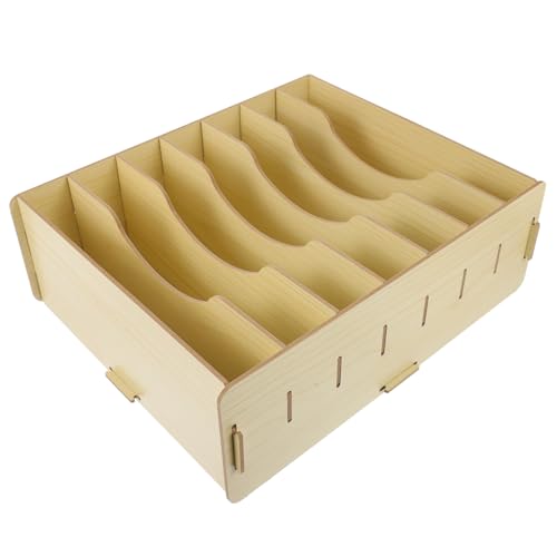 Boîte de rangement multifonctionnelle beige en plastique à compartiments rectangulaires - 2