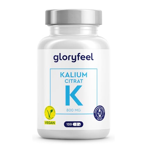Kalium – 120 Kapseln mit 800 mg Kalium (aus Kaliumcitrat) pro Tagesdosis – für Blutdruck, Muskelfunktion & Nervensystem* – vegan, optimal dosiert, laborgeprüft