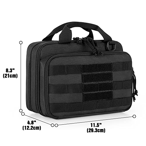 Dsleaf Tactical Gun Bag Holds 12X Magsand 2 Pistols, Gun Pouch With Molle System Fits Most Single/Double Stack Magazines #TOP6